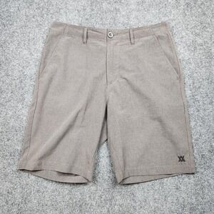 Dixxon Shorts Mens 32 Brown Chino Flat Front Casual Zip Pocket 10"